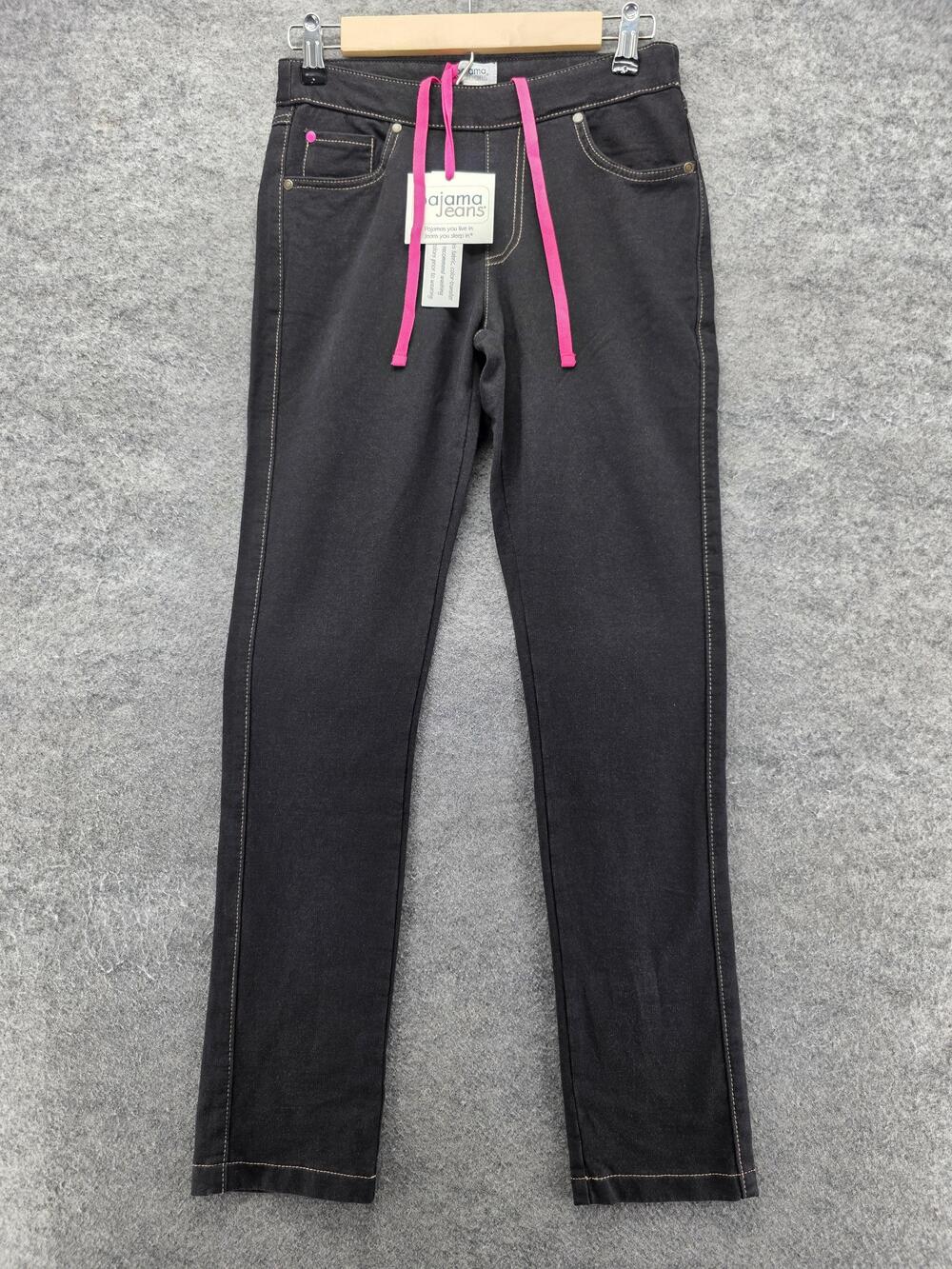 Pajama Jeans Jeans Womens XS Black Straight Mid Rise Stretch Denim 30 Inseam